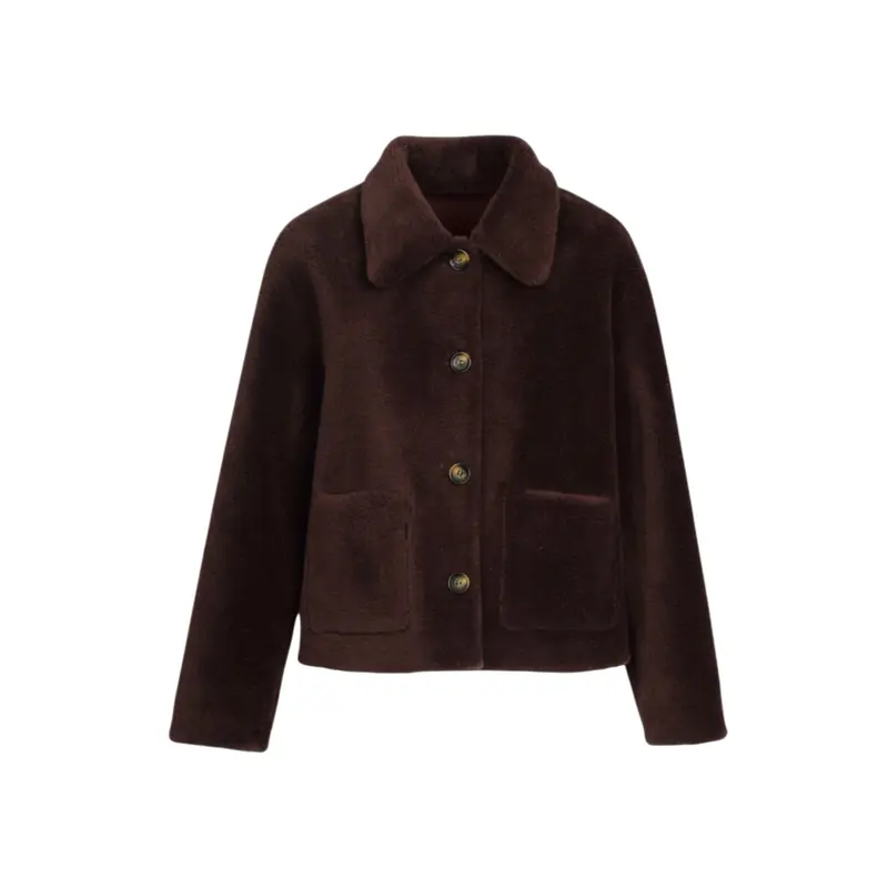 VIRGINIA (REF. 65289) PORTO - VESTE REVERSIBLE EFFET PEAU LAINEE (100% LAINE)