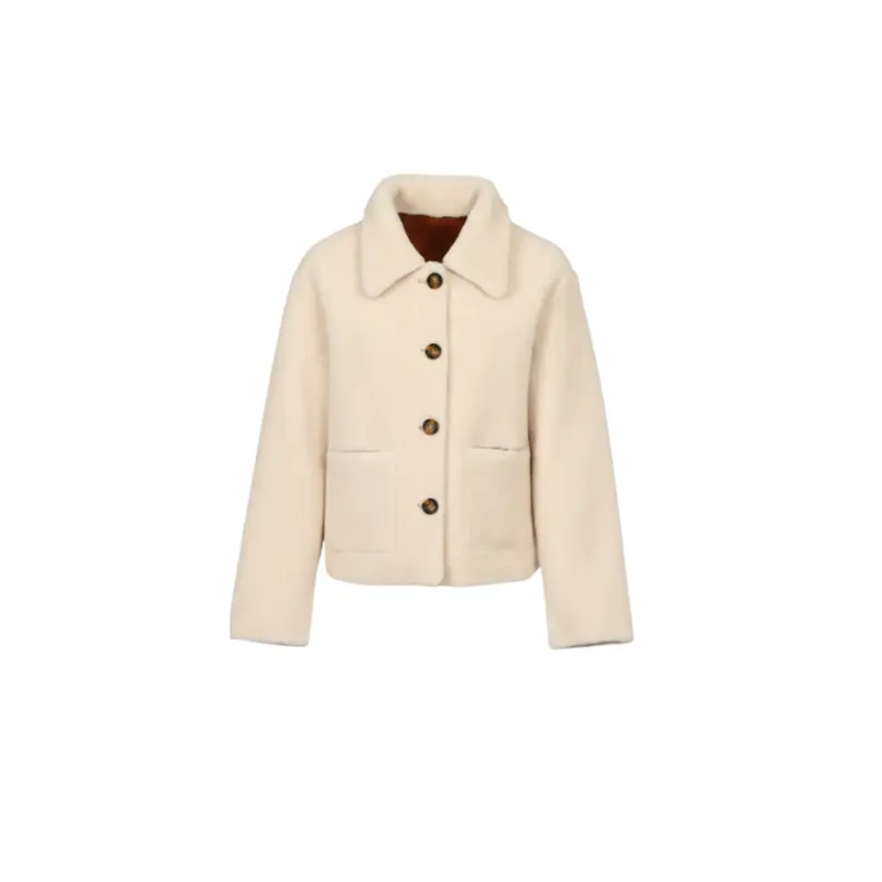 VIRGINIA (REF. 65289) WHISKY - VESTE REVERSIBLE EFFET PEAU LAINEE (100% LAINE)