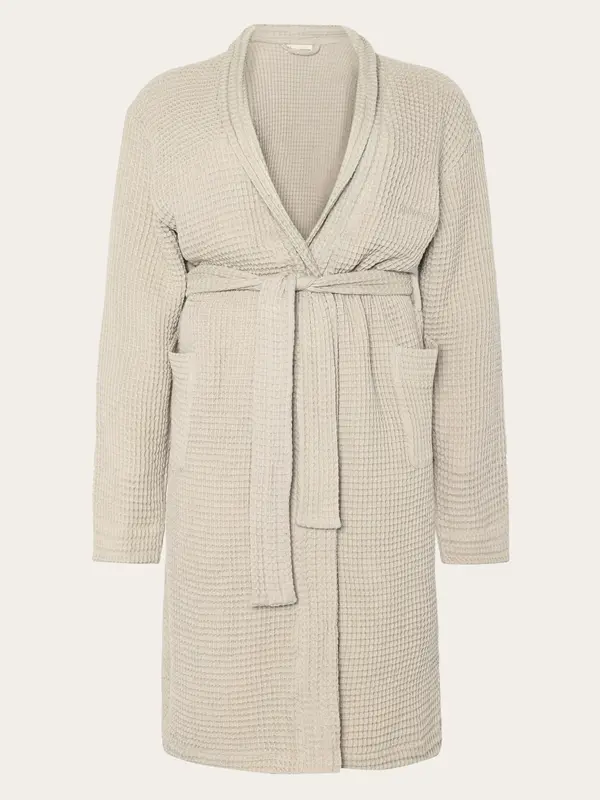 Waffle bathrobe - Light feather gray
