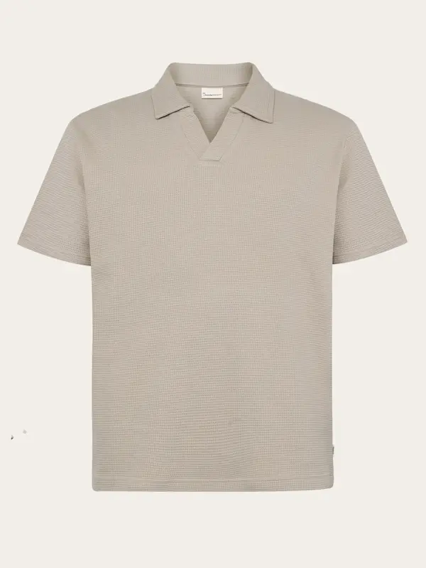 Waffle polo - Light feather gray