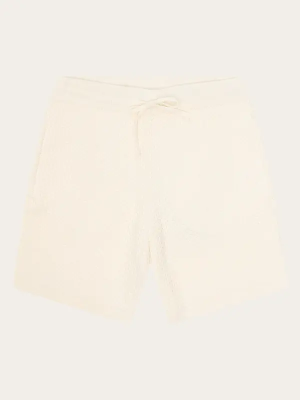 Wide knit shorts - Egret