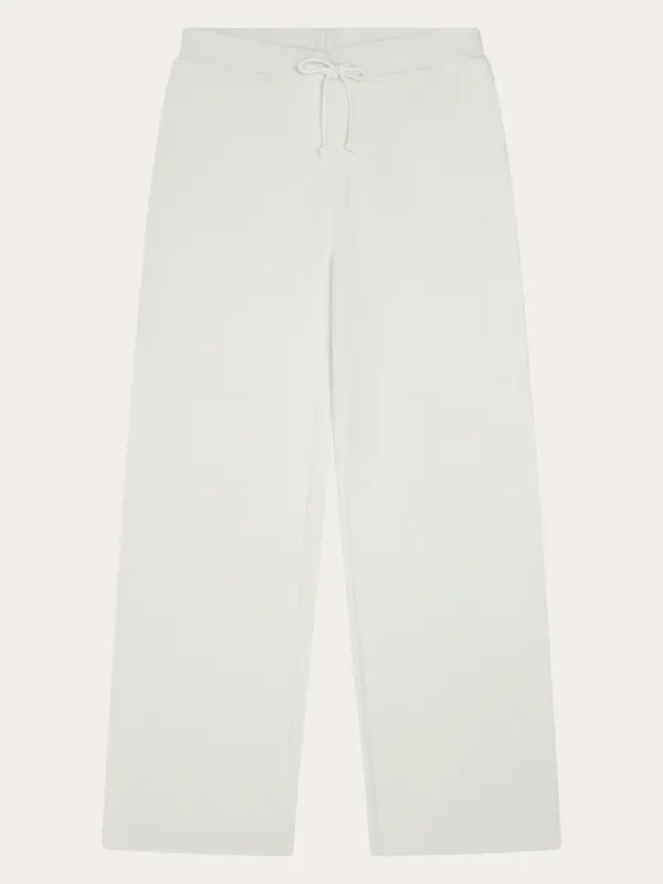 Wide waffle pants - Egret