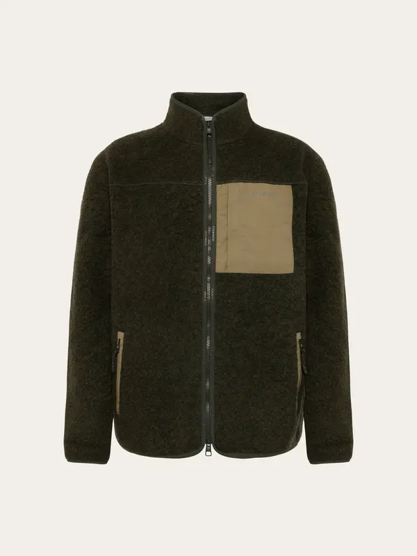 Wool fleece full zip - Forest Night