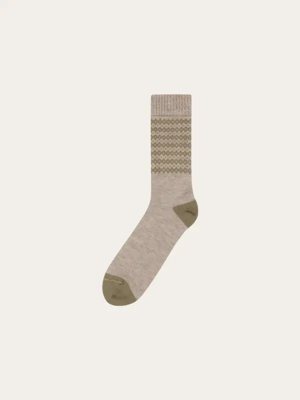 Wool jacquard socks - Beige
