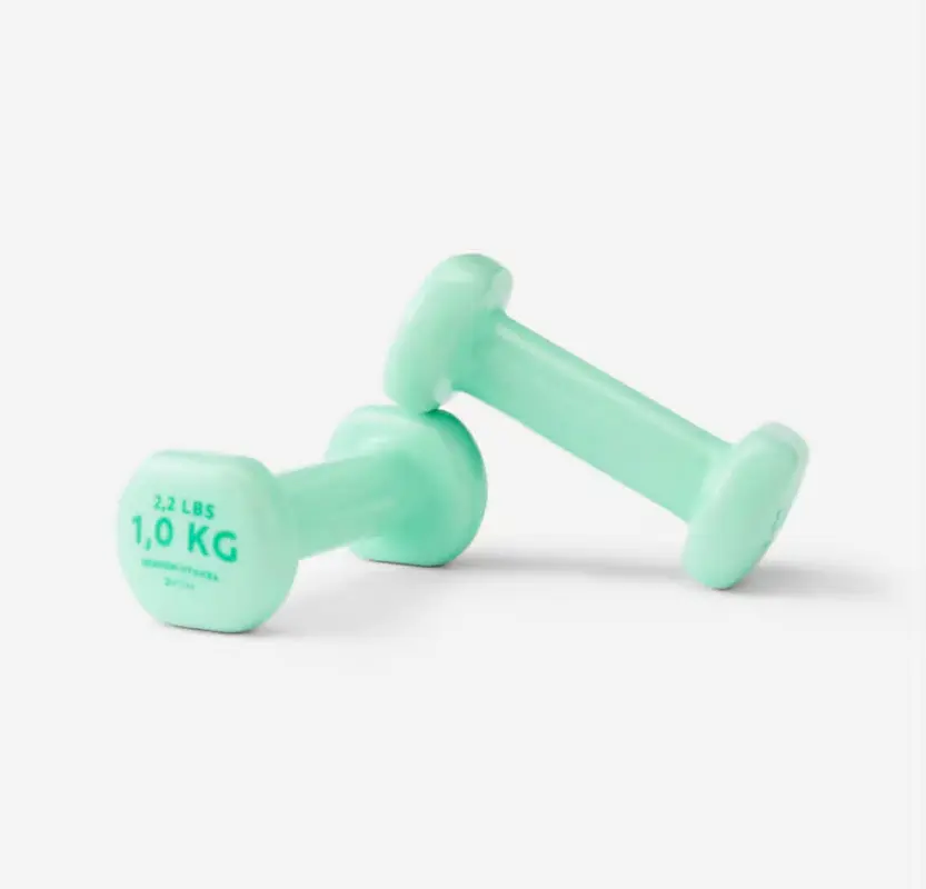 X2 haltères Domyos fitness 1 kg vert clair
