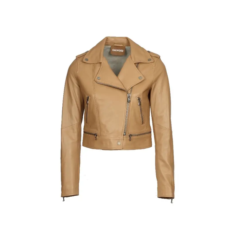 YOKO (REF. 62326) NOISETTE - BLOUSON COURT EN CUIR