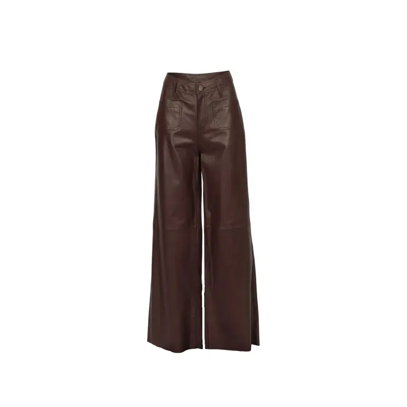 YUMMY (REF. 65319) PORTO- PANTALON LARGE EN CUIR DE MOUTON