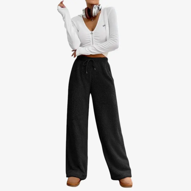 Zara – Pantalon ample à polaire double face avec cordon de serrage