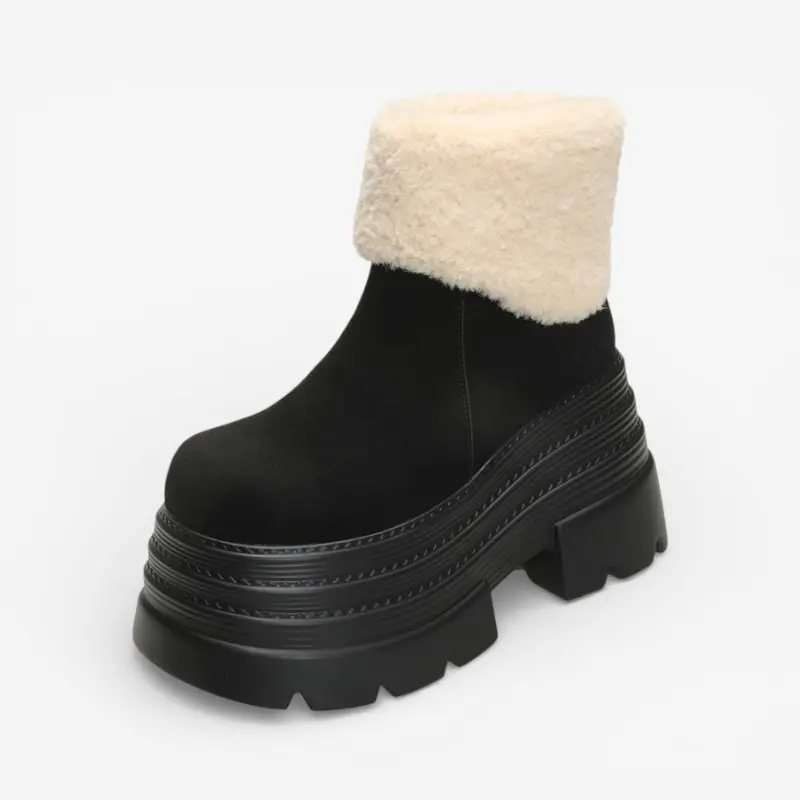 Zaria – Chaussures montantes à bout rond et semelle épaisse texturée