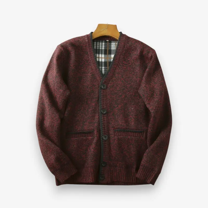 Zian – Veste à boutons à manches longues avec col en V et poches