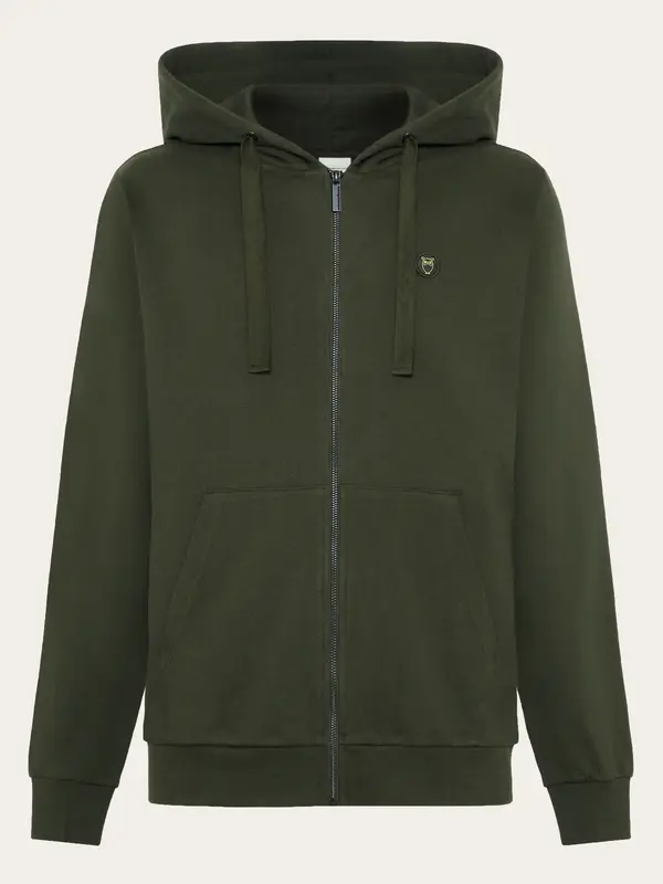 Zip hood kangaroo badge sweat - Forest Night