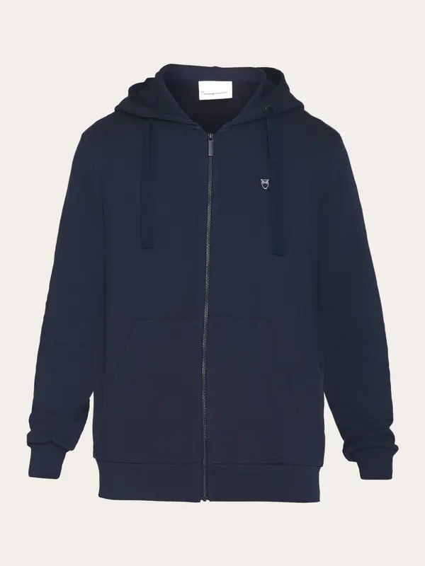 Zip hood kangaroo badge sweat - Total Eclipse