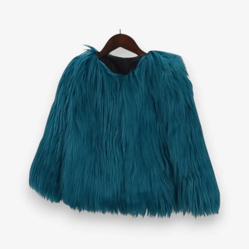 Ziva – Veste ample à manches longues en fausse fourrure avec type rond