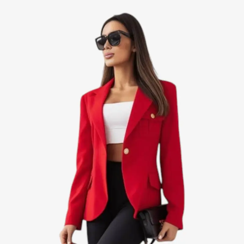 Zivara – Blazer à manches longues boutonné avec poches